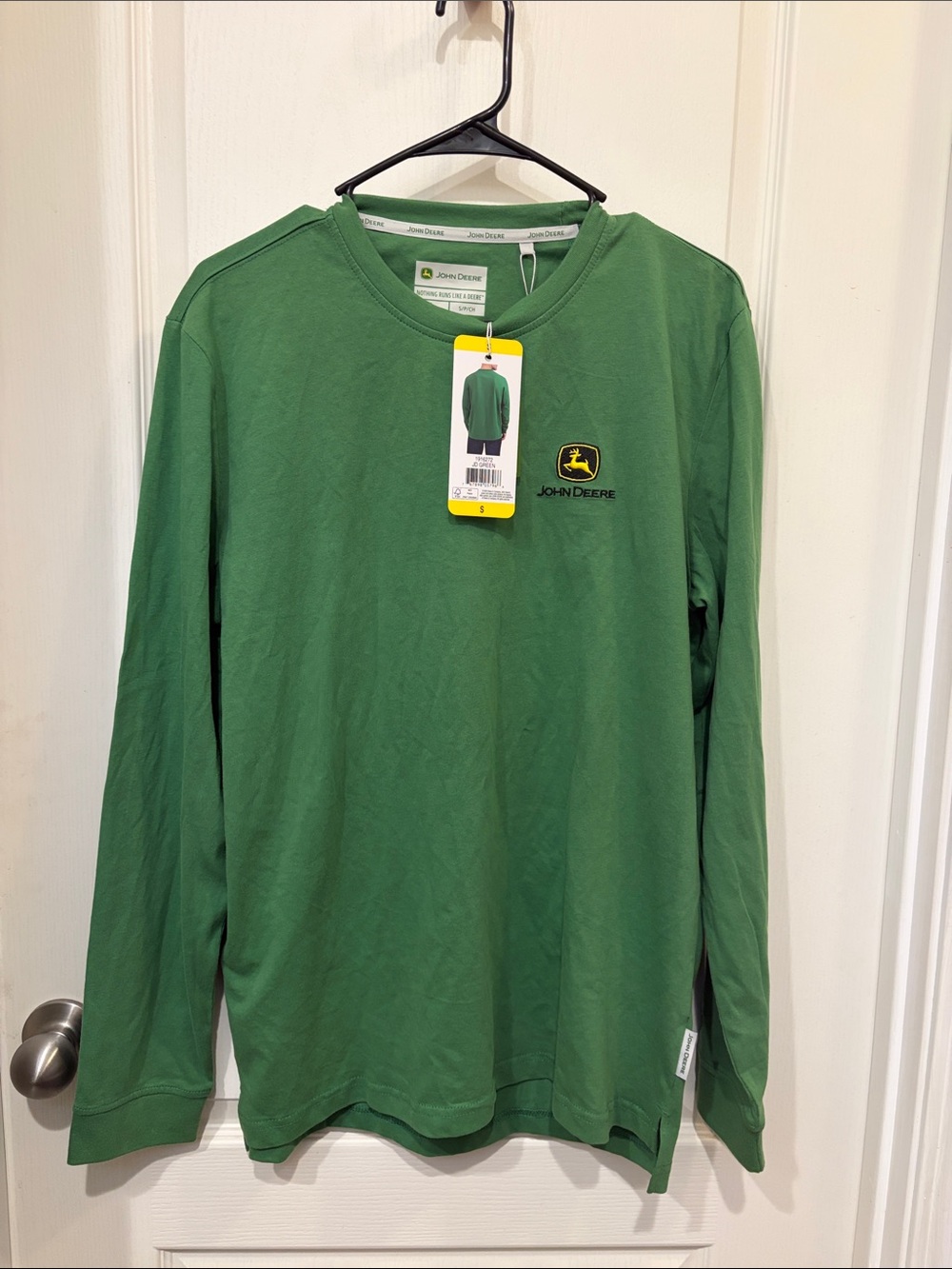 John Deere Green Long Sleeve Logo Crew Shirt